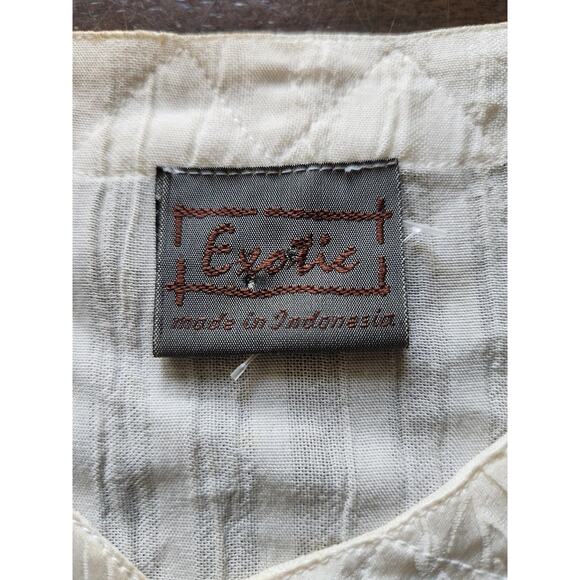 Nwt Exotic women's Boho Bali ivory pants and tunic top outfit set OS - Picture 4 of 13